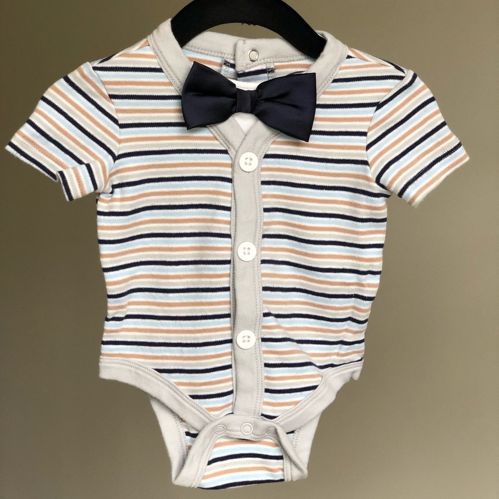 Blume baby bow tie stripe onesie